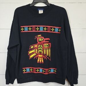 Rare Vintage Pendleton Thunderbird Black Cotton Sweatshirt